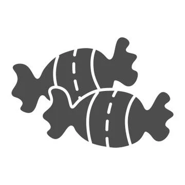 Candy solid icon, confectionary concept, caramel sweets sign on white background Stockillustratie