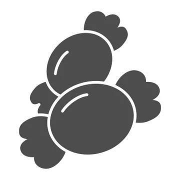 Candy solid icon. Two sweet candies illustration isolated on white. Delicious イラスト素材