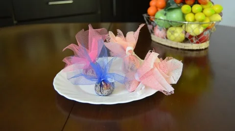 Candy spread on a plate Stock Footage 62878124