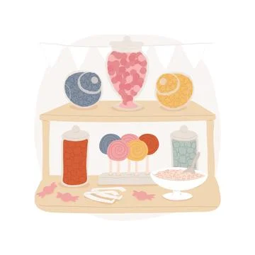Candy station isolated cartoon vector illustration. Ilustración de archivo