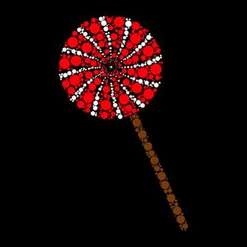Candy stick dot icon isolated on black background Stock Illustration