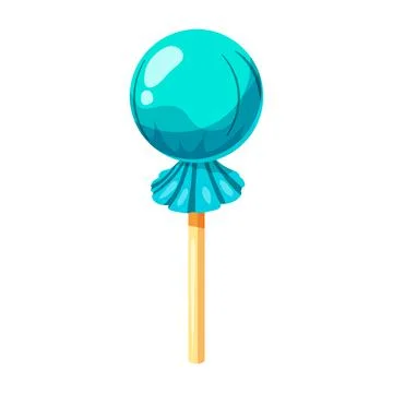 Candy on a stick isometric 3d sweet. Lollipop caramel vector Stock Illustration