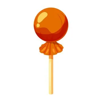 Candy on a stick isometric 3d sweet. Lollipop caramel vector Stock Illustration