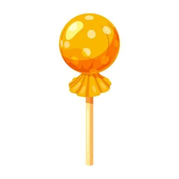 Candy on a stick isometric 3d sweet. Lollipop caramel vector Stock Illustration