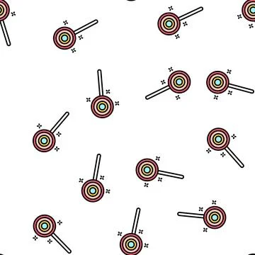 Candy on stick vector seamless pattern Stock Illustration