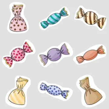 Candy stickers. Stock Illustration