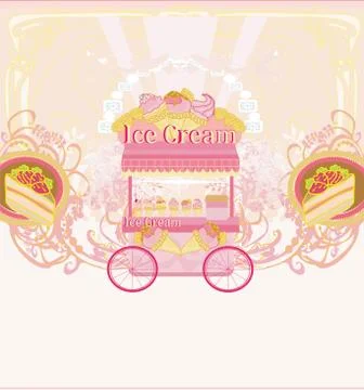 Candy store - abstract retro card Stock Illustration