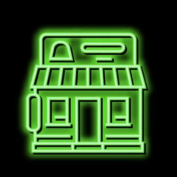 Candy store neon glow icon illustration Stock Illustration