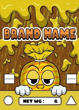 Candy Strain Cartoon with Slime Background. Stock Illustration
