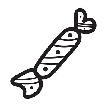 Candy with strip and circles in style of doodles Stock Illustration