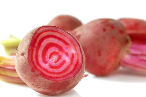 Candy striped beets Foto stock