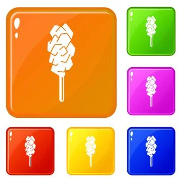 Candy sugar stick icons set vector color Illustrazione stock