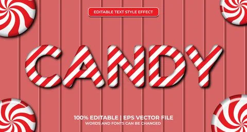 Candy sweet - editable text effect. Candy Editable Text Style Effect Premium Stock Illustration