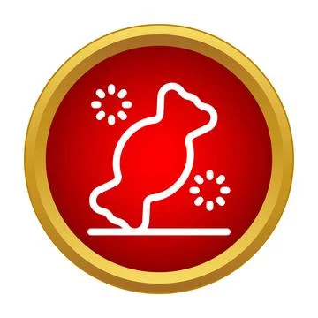 Candy sweet snack red circle icon design Stock Illustration