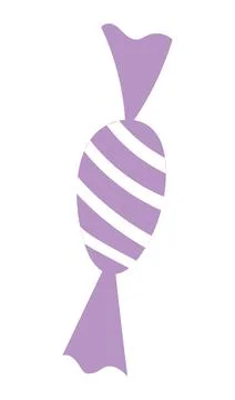 Candy, sweet in wrapper with stripes hand drawn illustration Stock Illustration