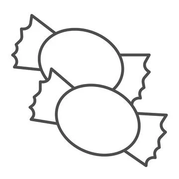 Candy, sweets, halloween, trick or treat, bonbon thin line icon, halloween Stock Illustration