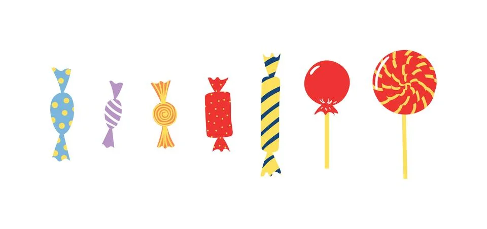 Candy, sweets illustrations set, isolated Stock Illustration