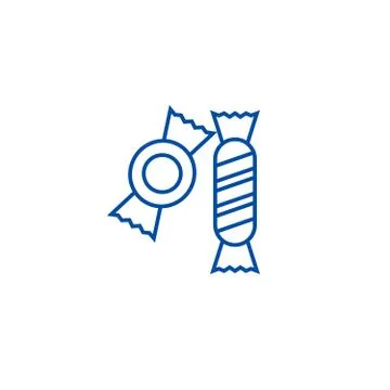 Candy sweets line icon concept. Candy sweets flat vector symbol, sign, outline Stock Illustration