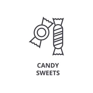Candy sweets line icon, outline sign, linear symbol, vector, flat illustration 스톡 일러스트