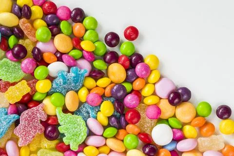 Candy on the table, colorful candy background Stock Photos