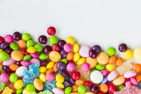 Candy on the table, colorful candy background Foto stock