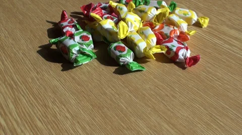 Candy on the table Stock Footage 36095395