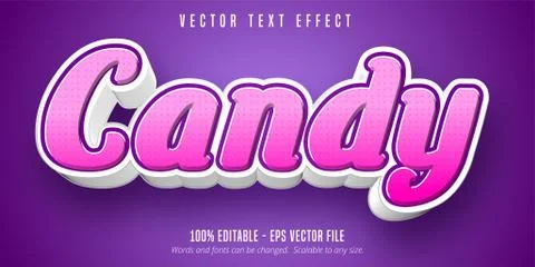 Candy text, 3d editable text effect Stock Illustration