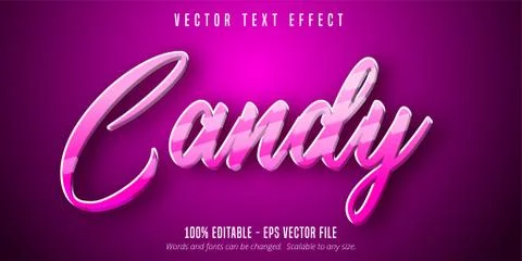 Candy text, cartoon style editable text effect Stock Illustration