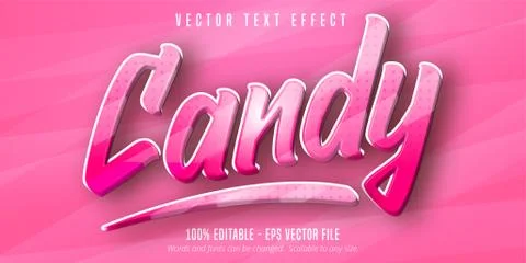 Candy text, cartoon style editable text effect Stock Illustration