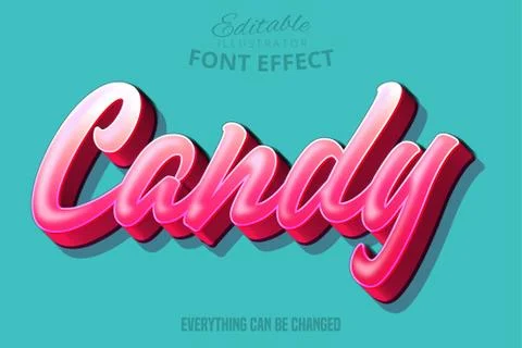 Candy text, editable font effect Stock Illustration