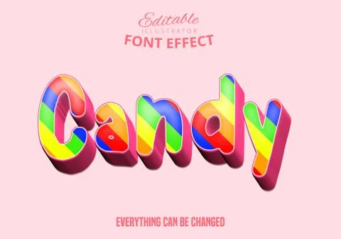 Candy text, editable font effect Stock Illustration