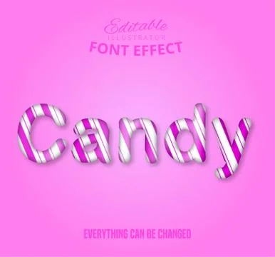 Candy text, editable text effect Stock Illustration