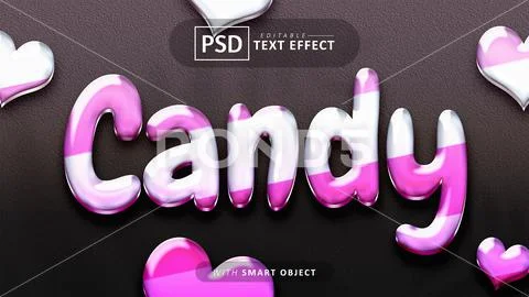 Candy text effect editable PSDテンプレート