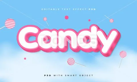 Candy text effect. PSD 템플릿