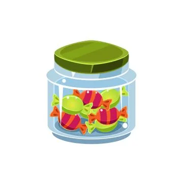 Candy In Transparent Jar Stock Illustration