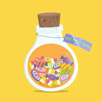 Candy treat bottle Stock Illustration