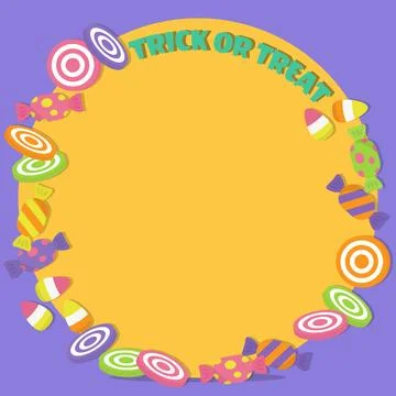 Candy treat frame square Stock Illustration