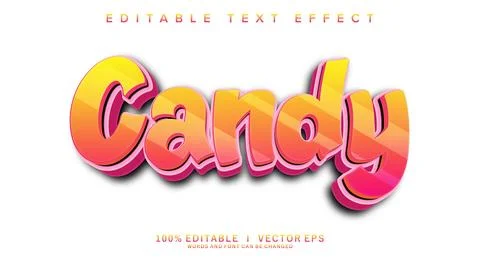 Candy vector text effect with modern style design Stock Illustration
