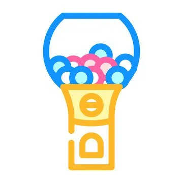 Candy vending machine color icon vector illustration Stock Illustration