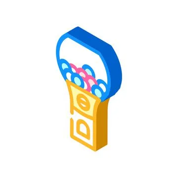 Candy vending machine isometric icon vector illustration Stockillustratie
