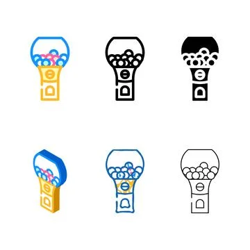 Candy vending machine types color icon vector Stock Illustration