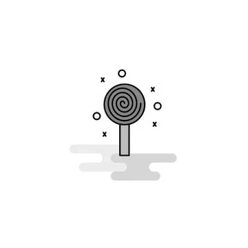 Candy Web Icon. Flat Line Filled Gray Icon Vector Illustrazione stock