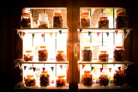 Candy window Stock Photos