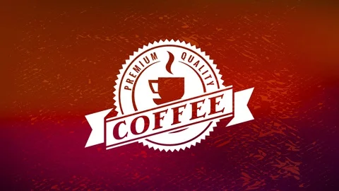 Candy wrap with a burning coffee mug in a round pointy decorated with a present Video stock 128703154