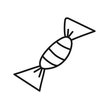 Candy wrapped with doodle-style stripes Stock Illustration