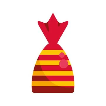 Candy wrapped in striped red and yellow paper Stock Illustration