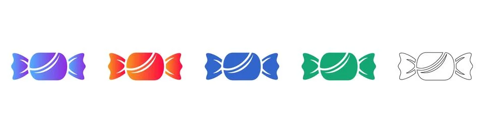 Candy Wrapper Icon Set for Design Stock-Illustration