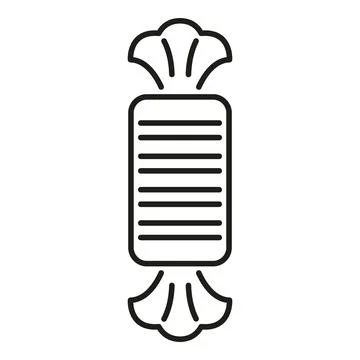 Candy in wrapper line art icon drawing Stock Illustration
