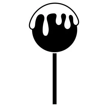 Candy in a wrapper lollipop icon silhouette black flat style isolated vector Stock Illustration