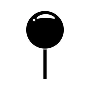 Candy in a wrapper lollipop icon silhouette black flat style isolated vector Stock Illustration